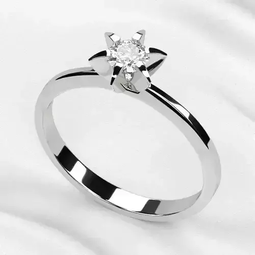 4mm Single Gemstone Gold Ring