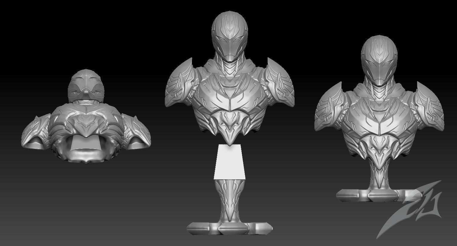 The Dark Armor Bust 3D print model_3