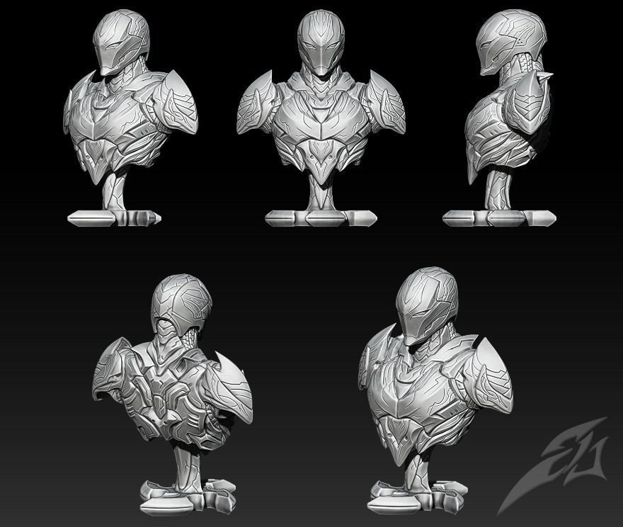 The Dark Armor Bust 3D print model_2