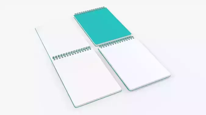 Sketchbooks with spiral on top open close 3D Model Collection