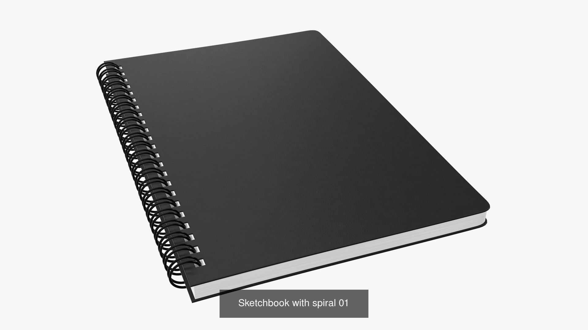 Sketchbooks with spiral on side open close 3D Model Collection_1