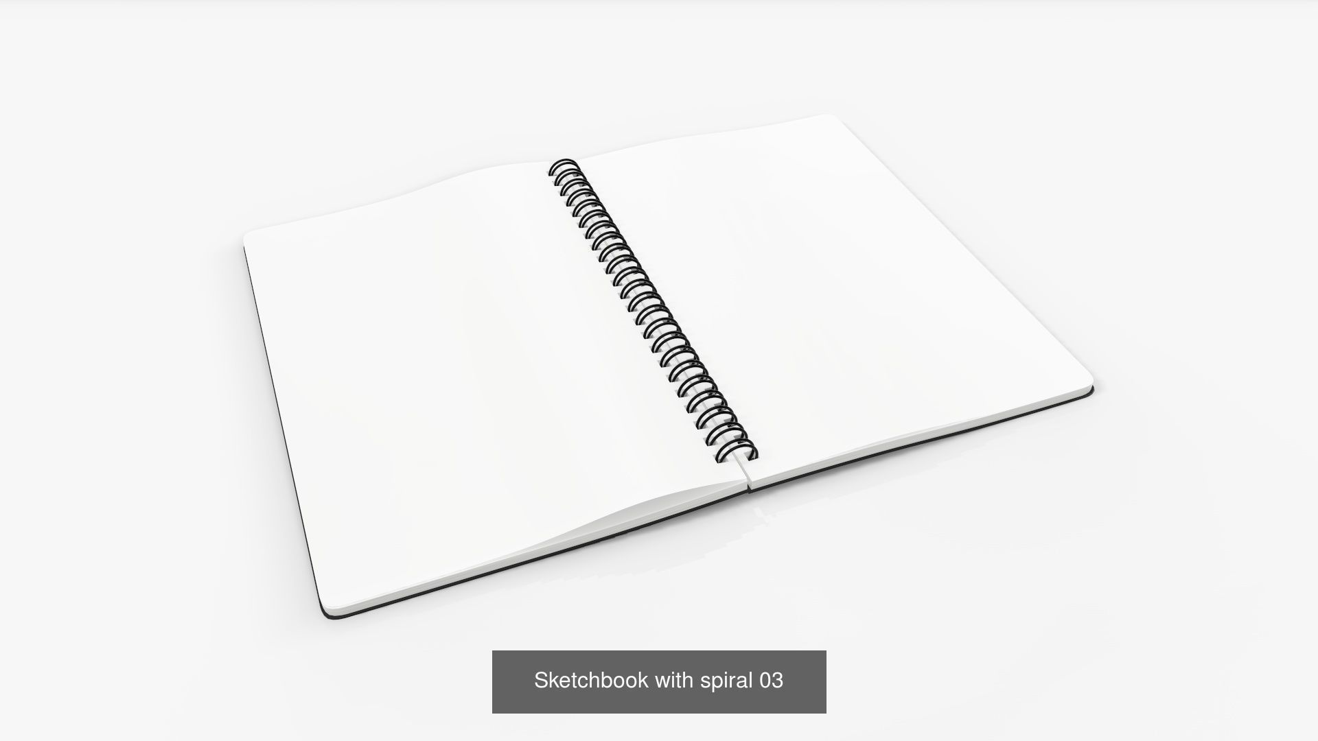 Sketchbooks with spiral on side open close 3D Model Collection_3