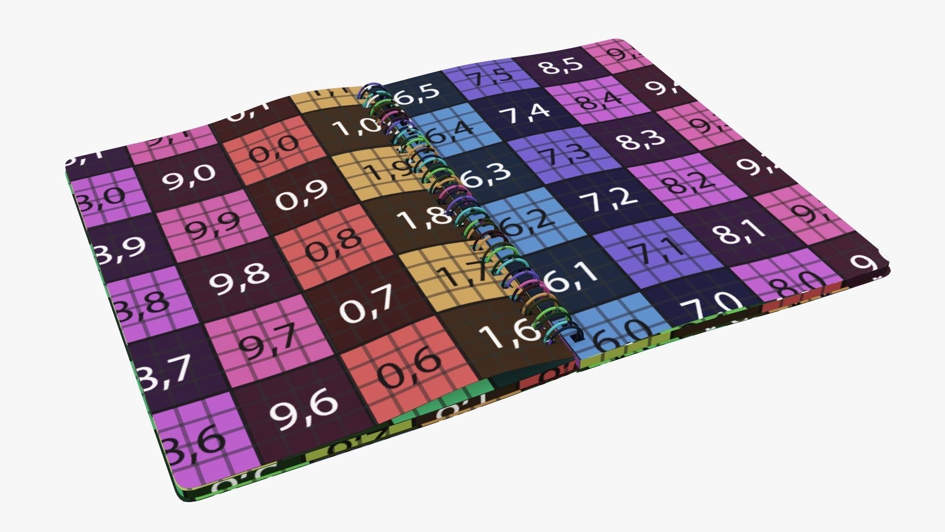 Sketchbooks with spiral on side open close 3D Model Collection_22