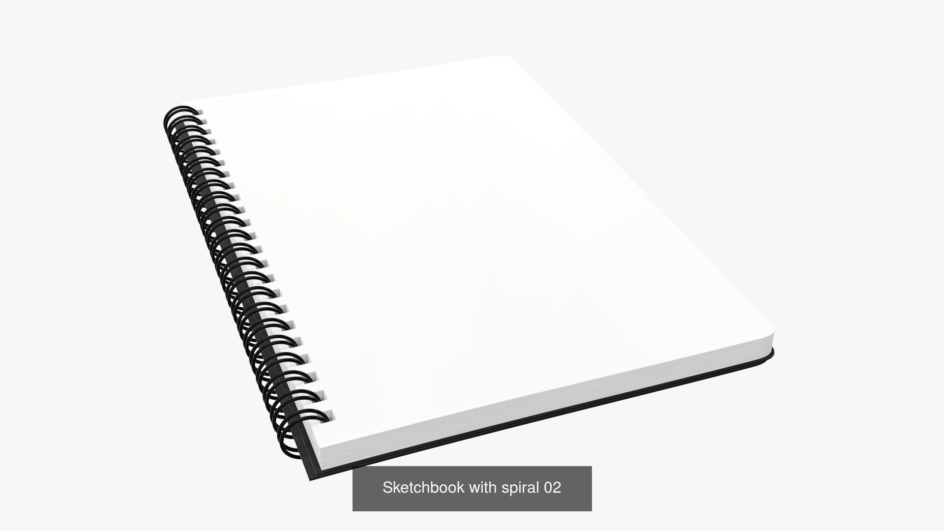 Sketchbooks with spiral on side open close 3D Model Collection_2