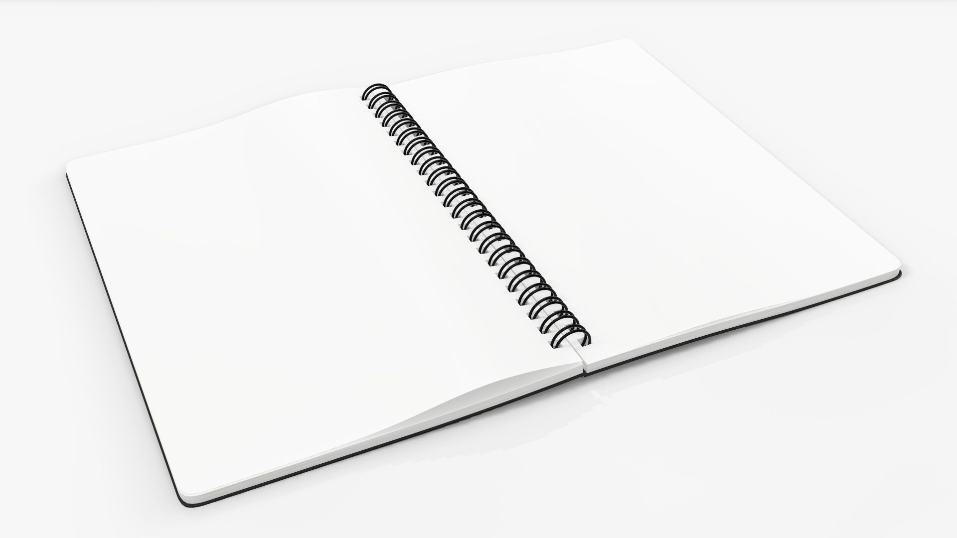 Sketchbooks with spiral on side open close 3D Model Collection_14