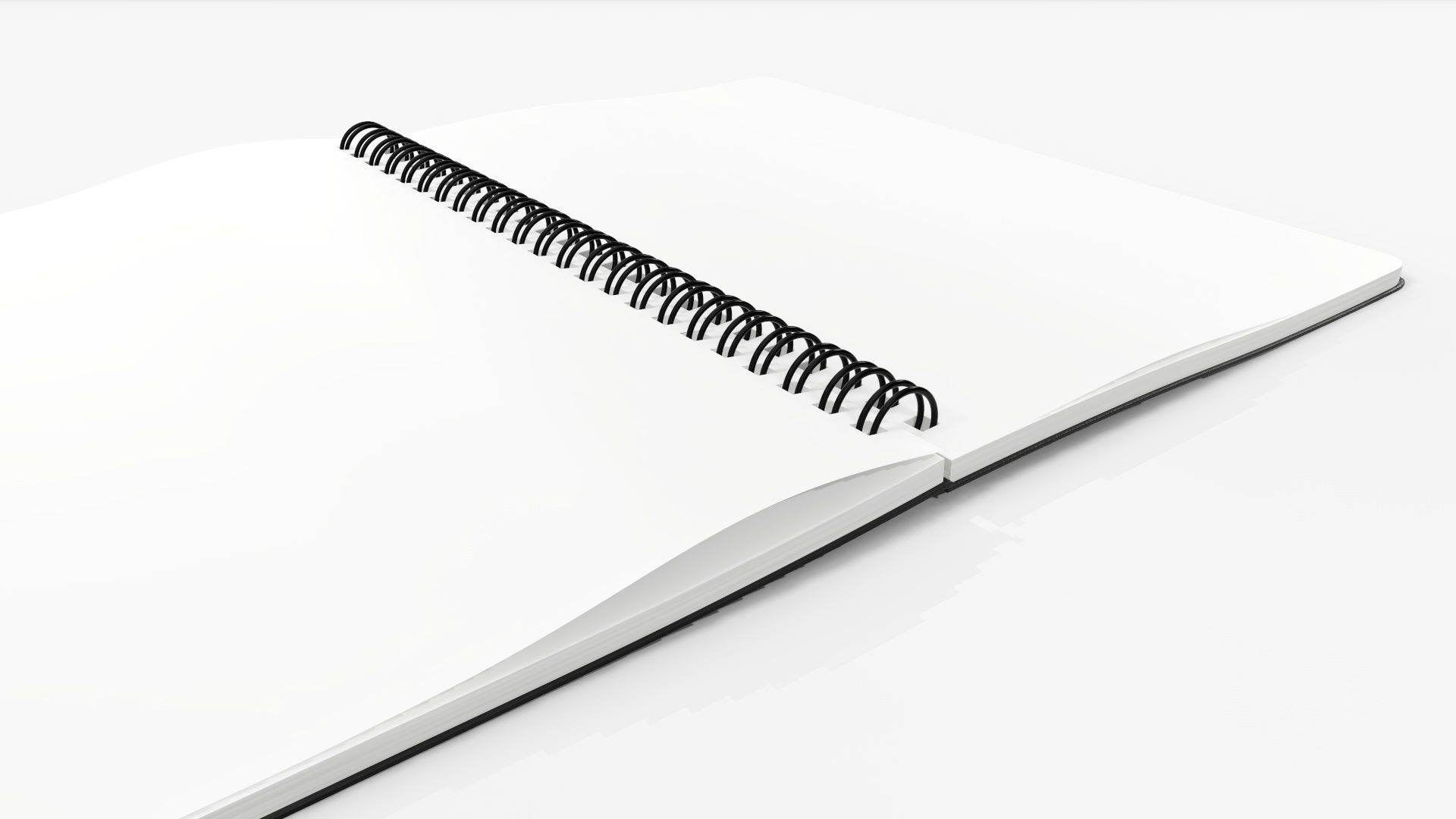 Sketchbooks with spiral on side open close 3D Model Collection_15