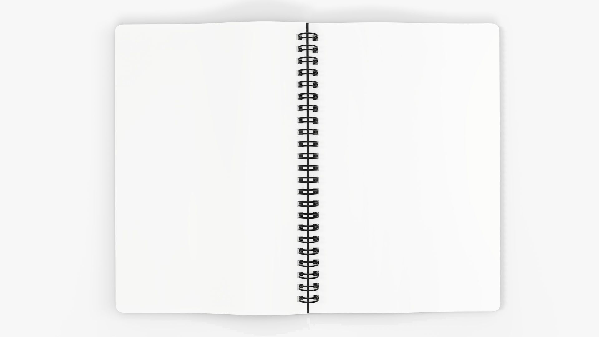 Sketchbooks with spiral on side open close 3D Model Collection_13