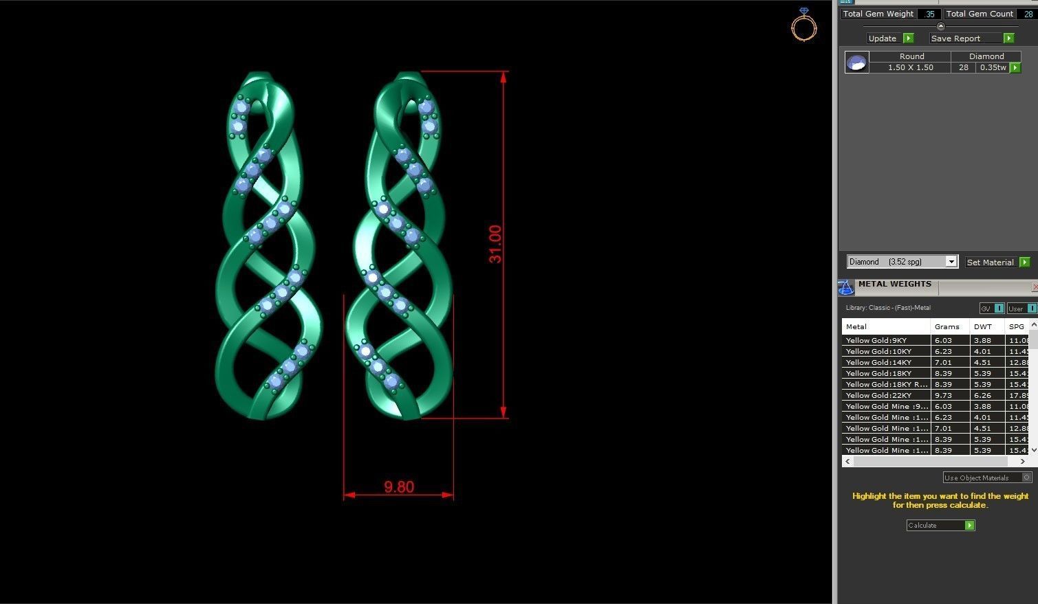 Earings 001 3D print model_7