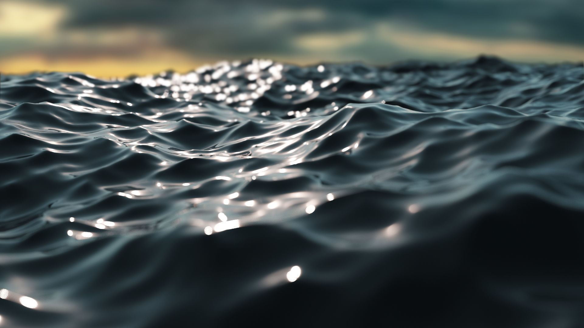 No plugin animated 3d ocean 3D model_3