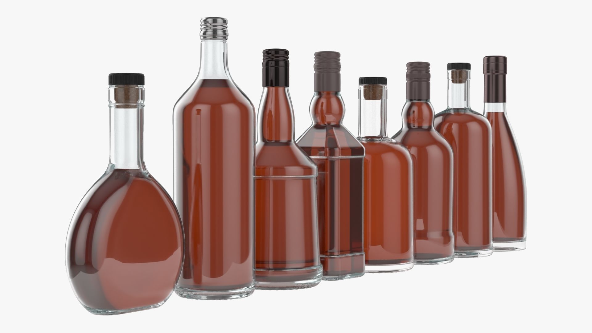 whiskey glass bottles vol1 3D Model Collection_11