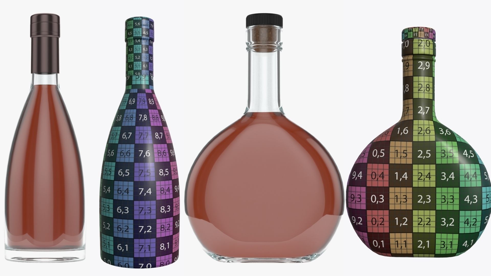 whiskey glass bottles vol1 3D Model Collection_13