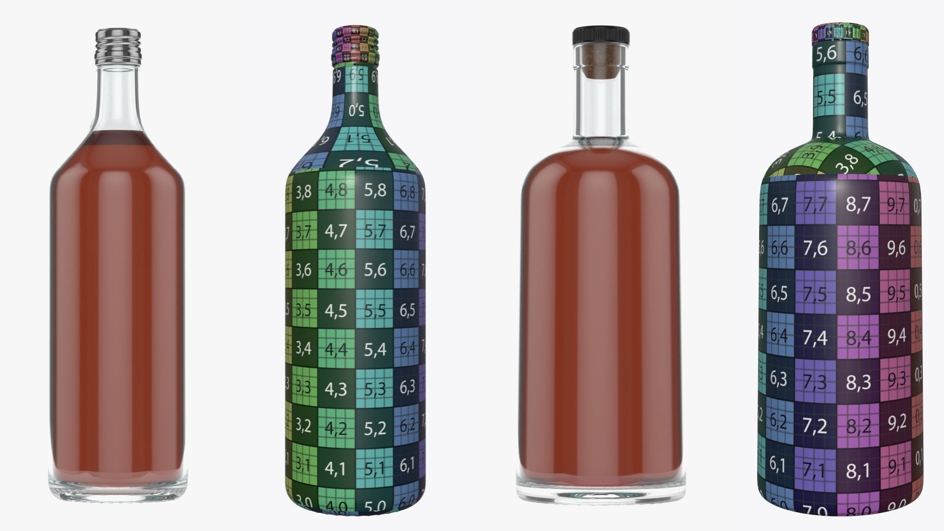 whiskey glass bottles vol1 3D Model Collection_14