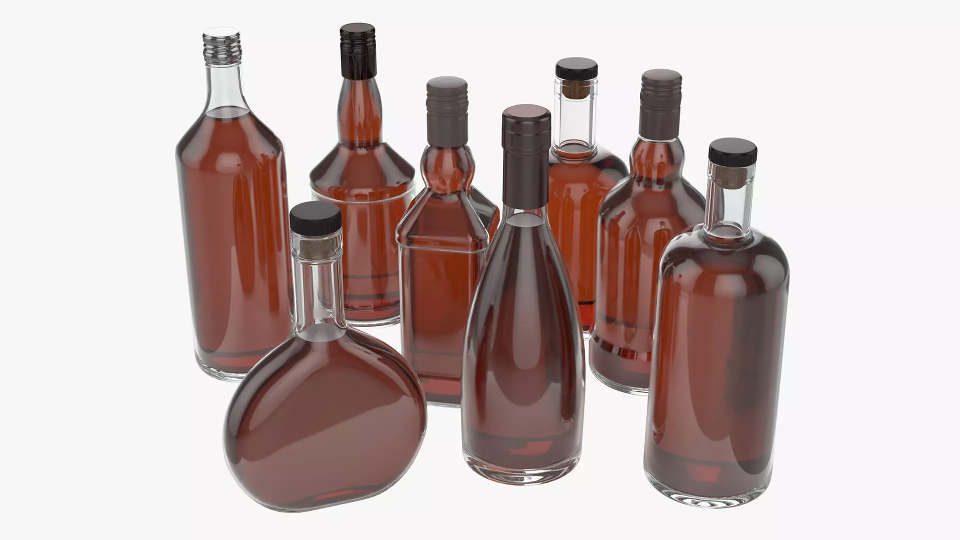 whiskey glass bottles vol1 3D Model Collection_0