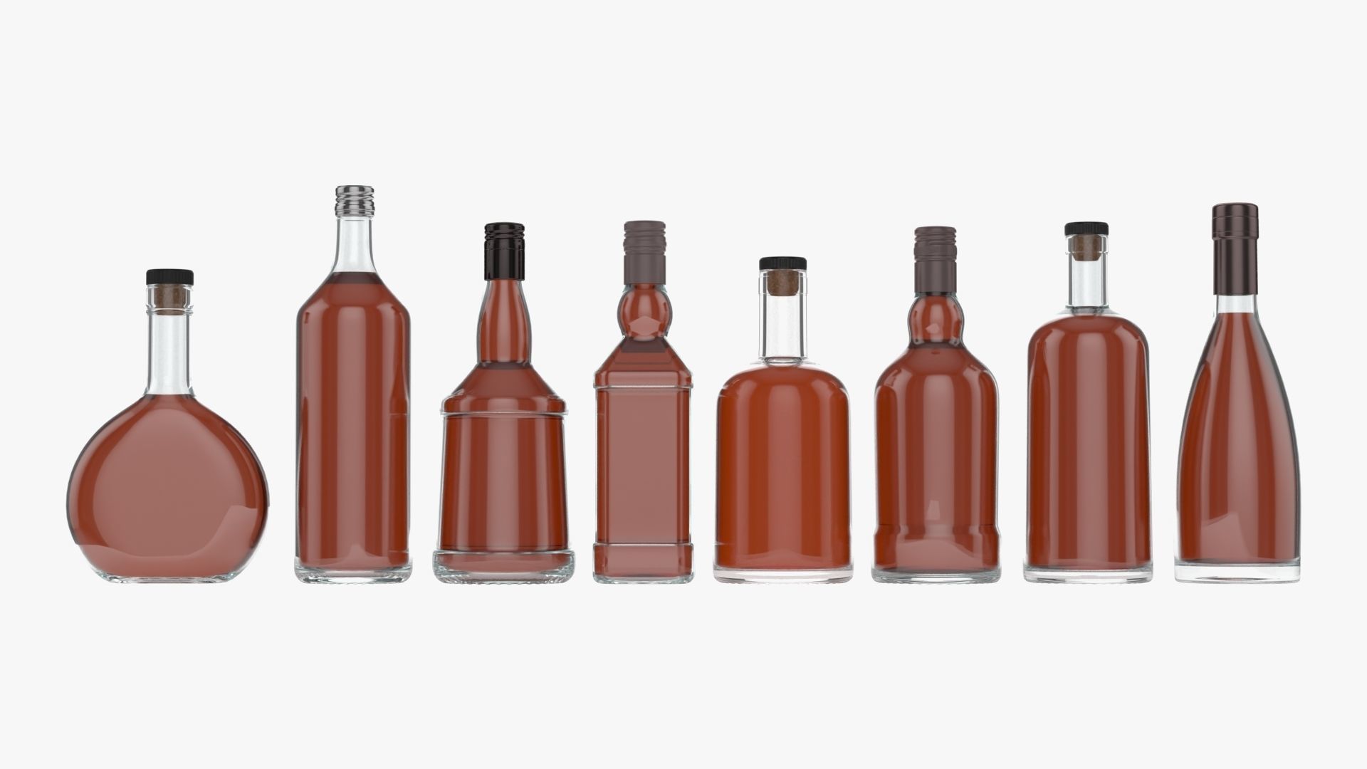 whiskey glass bottles vol1 3D Model Collection_9