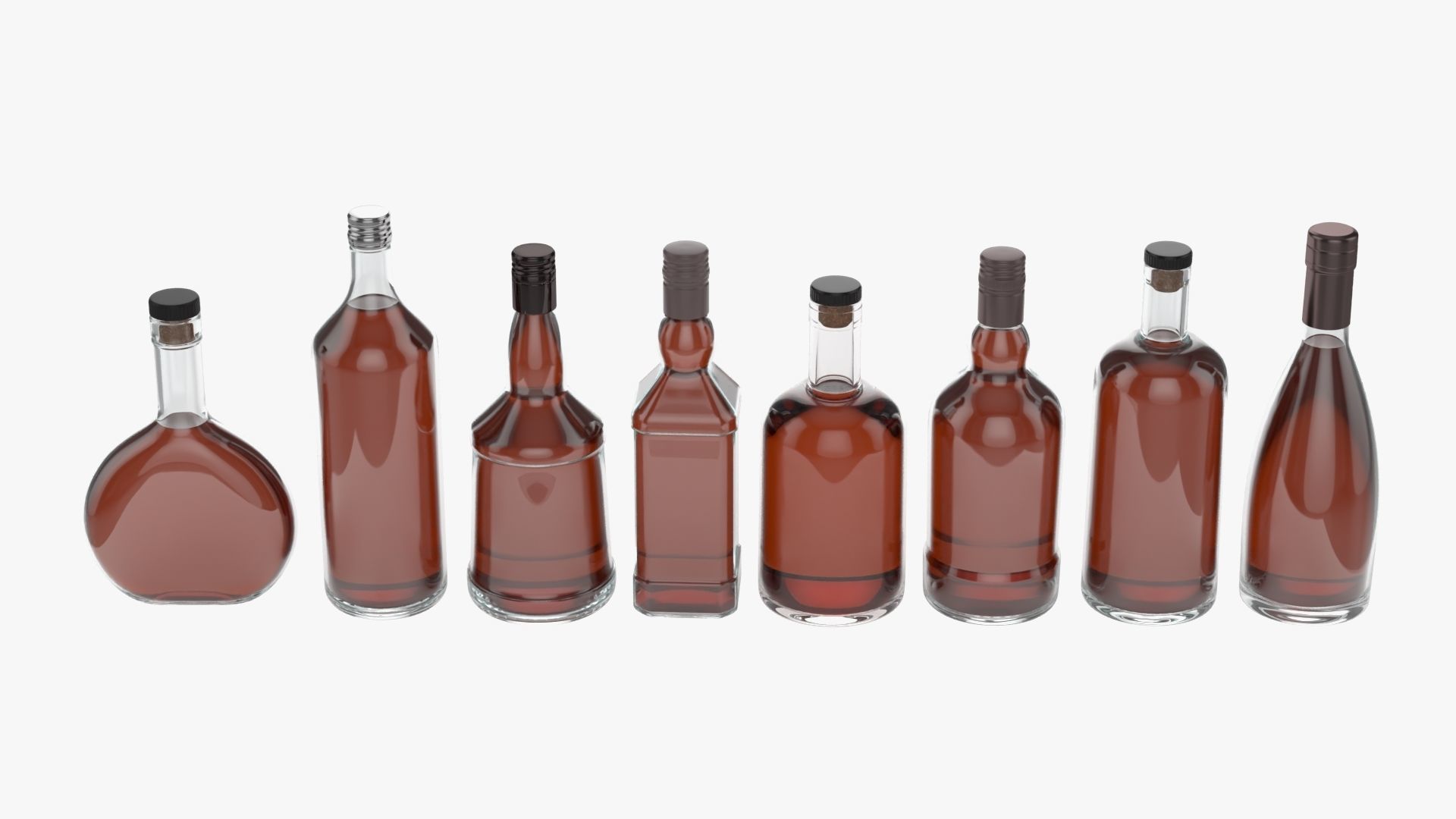 whiskey glass bottles vol1 3D Model Collection_10