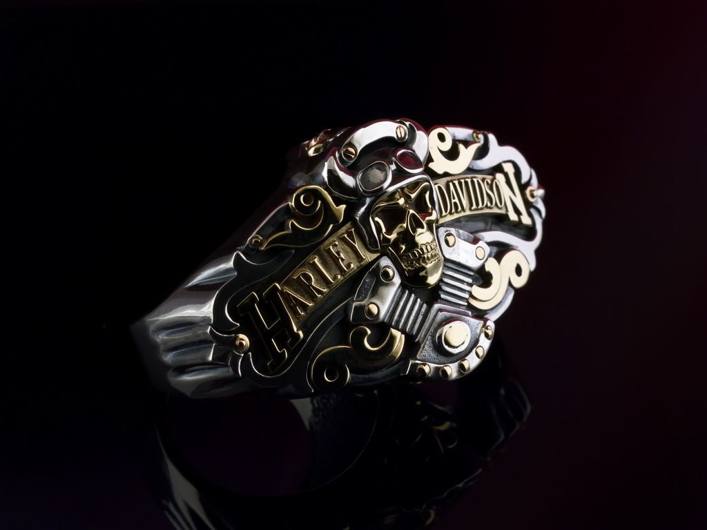Ring Harley Davidson motors  3D print model_4