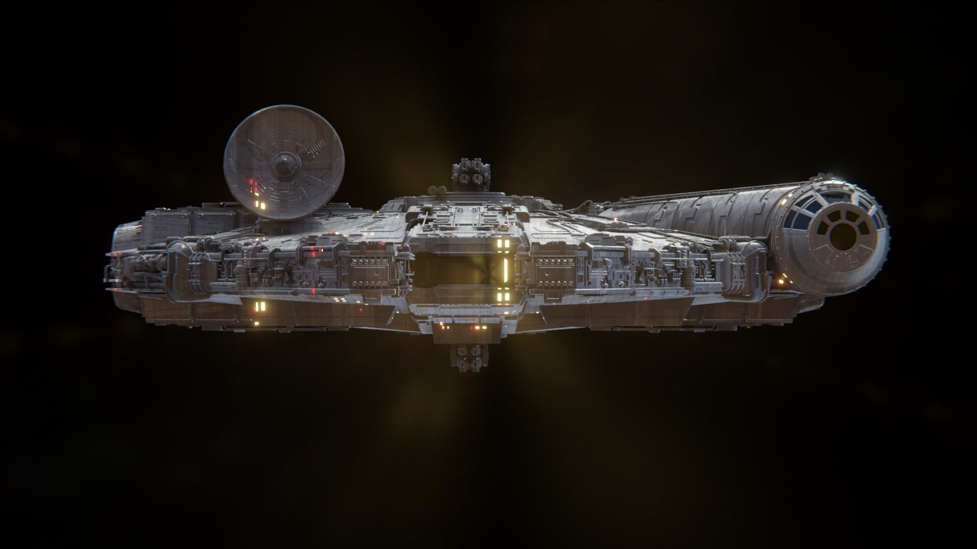 Millennium Falcon - Game Ready Low-poly 3D model_17