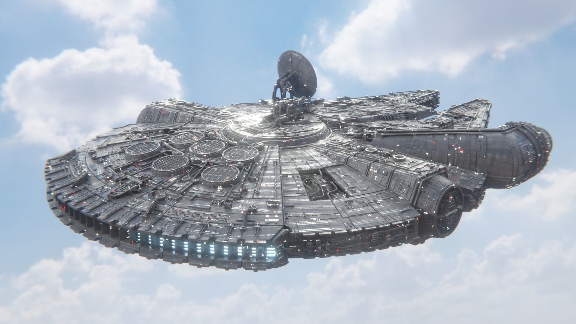 Millennium Falcon - Game Ready Low-poly 3D model_2