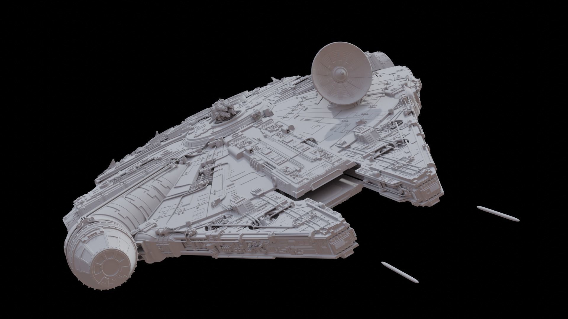 Millennium Falcon - Game Ready Low-poly 3D model_8