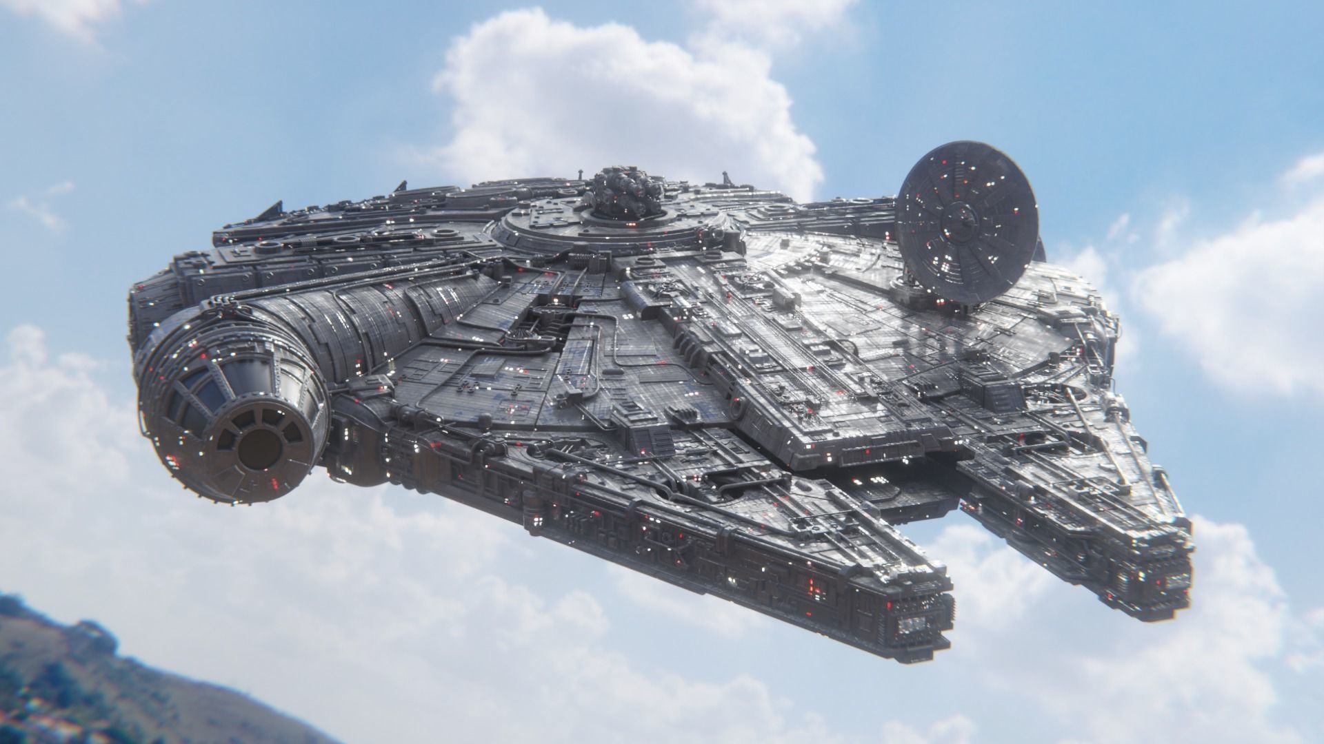 Millennium Falcon - Game Ready Low-poly 3D model_1