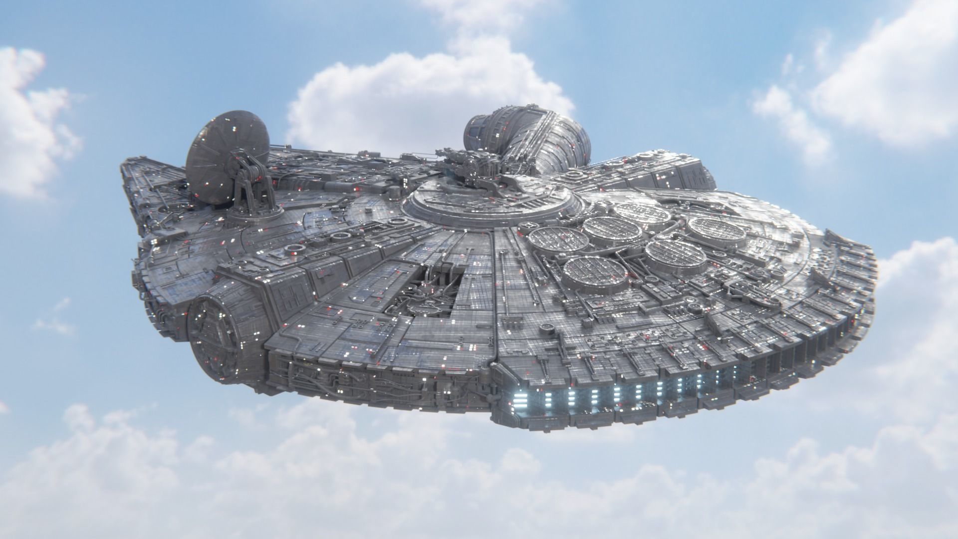 Millennium Falcon - Game Ready Low-poly 3D model_4