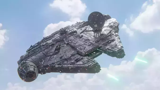 Millennium Falcon - Game Ready Low-poly 3D model