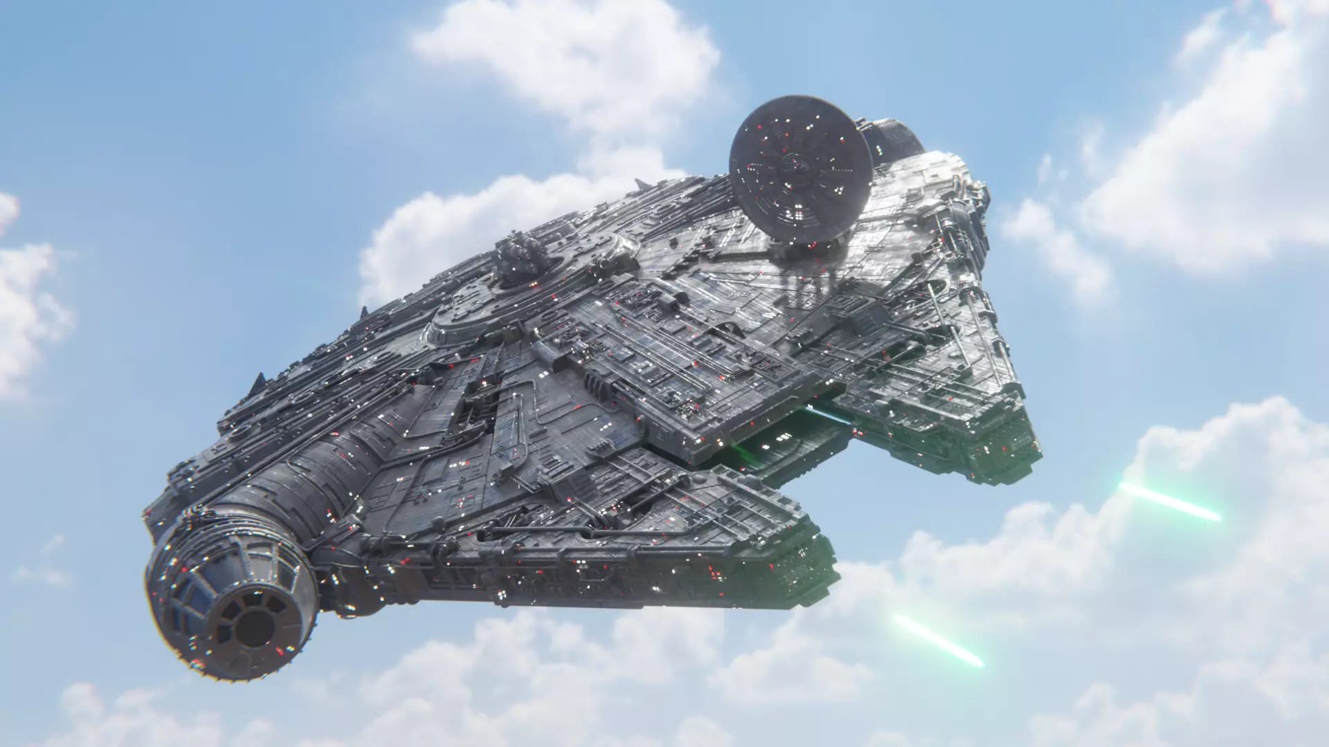 Millennium Falcon - Game Ready Low-poly 3D model_0