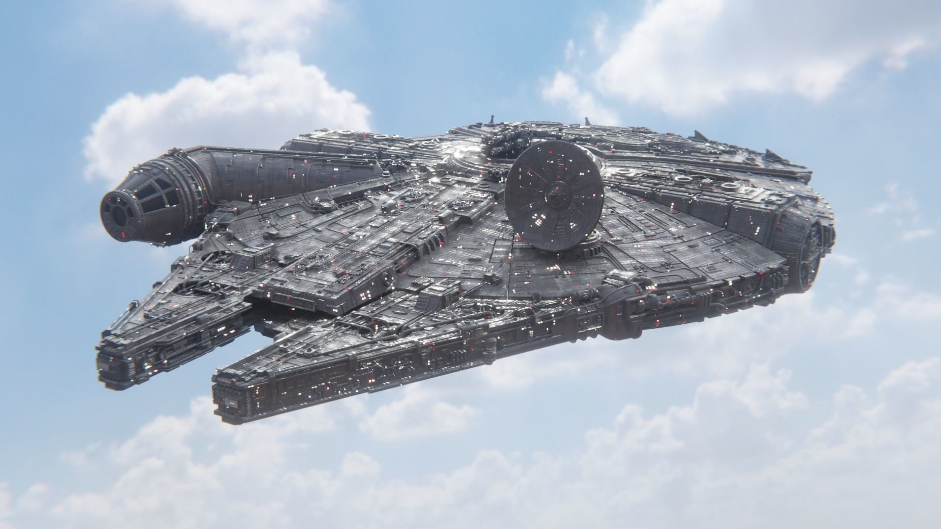 Millennium Falcon - Game Ready Low-poly 3D model_3
