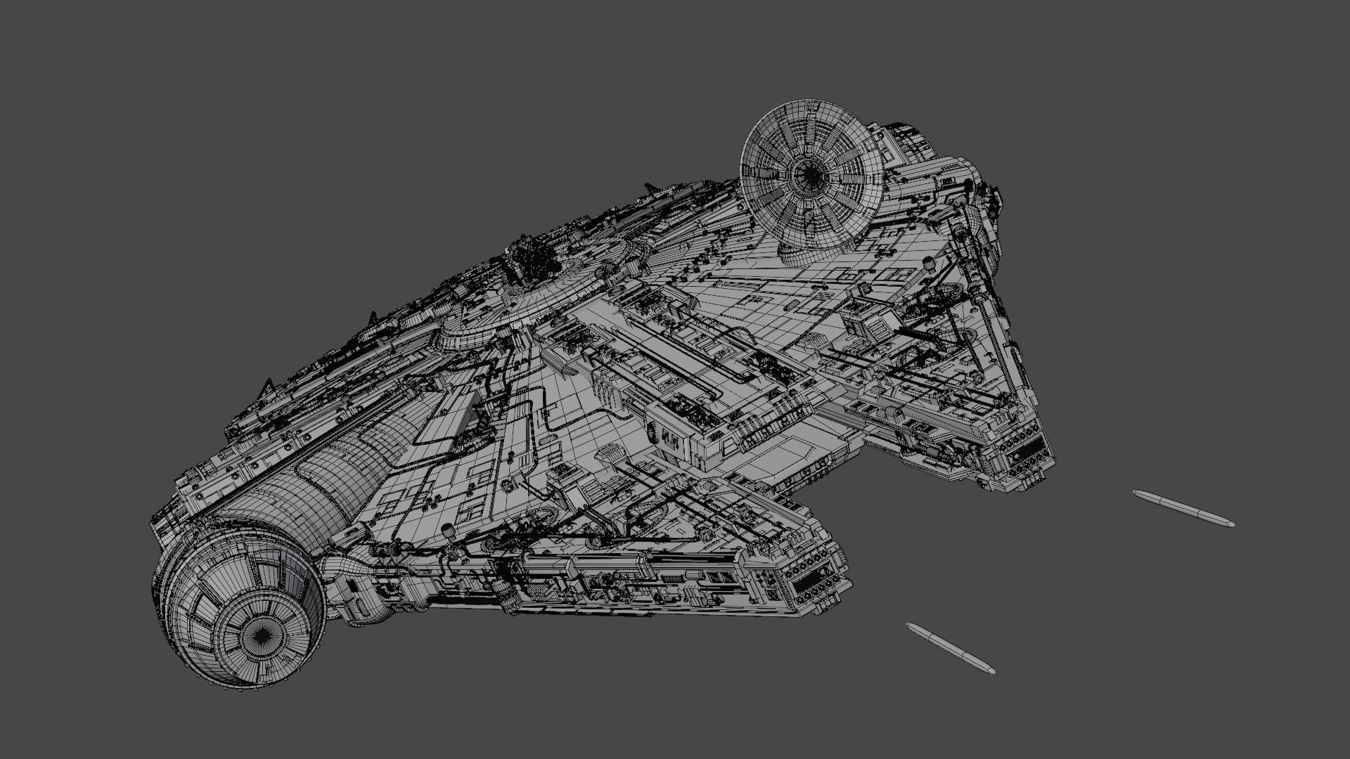 Millennium Falcon - Game Ready Low-poly 3D model_7