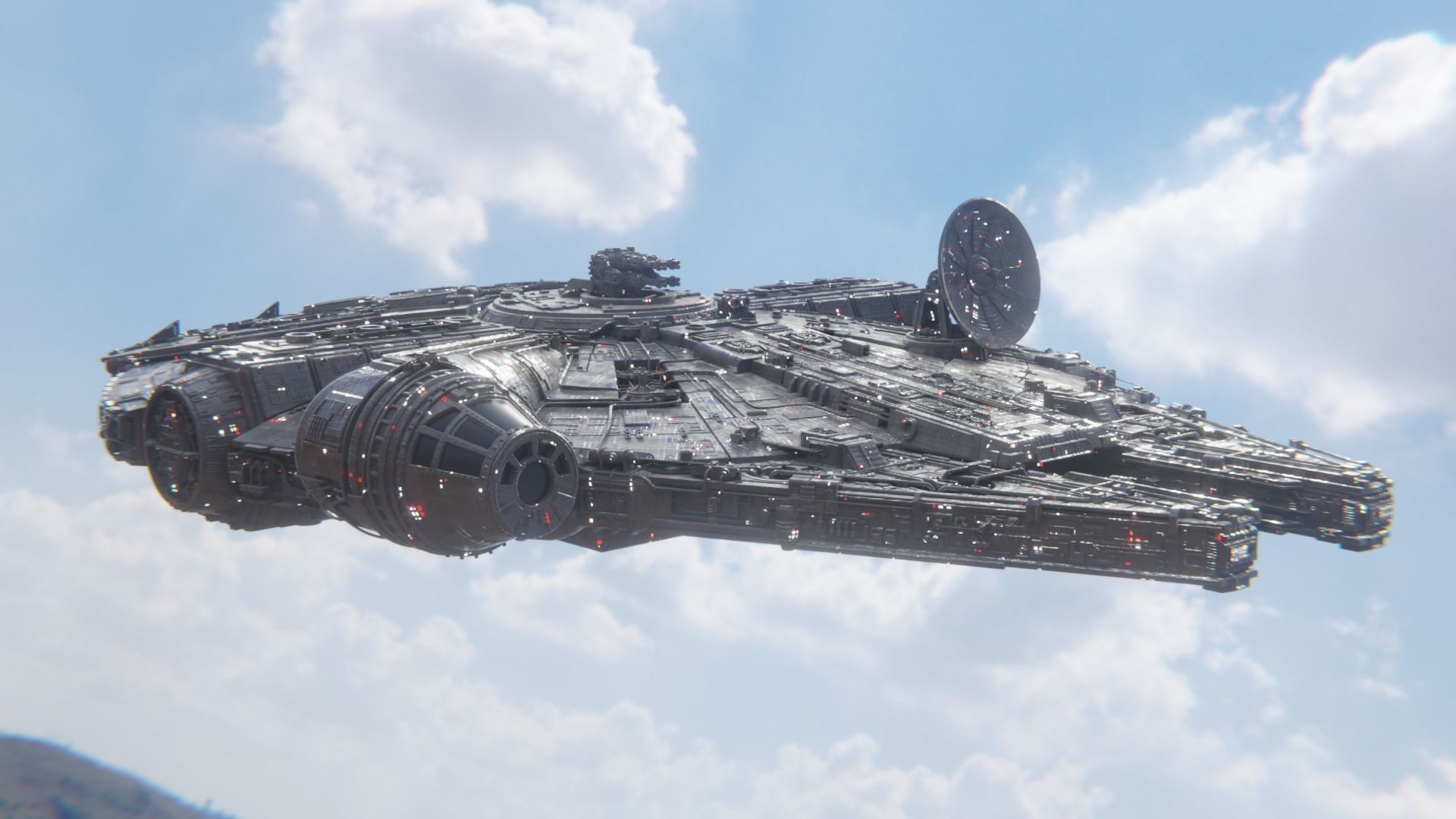 Millennium Falcon - Game Ready Low-poly 3D model_5