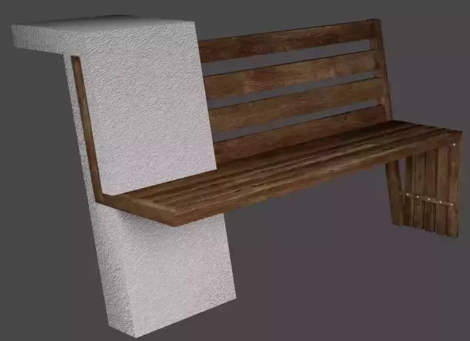 Bench with a concrete counter