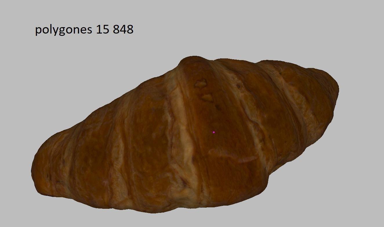 Croissant Low-poly 3D model_8