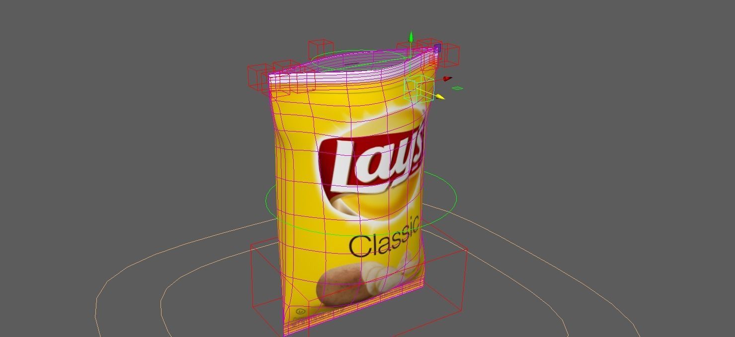 Lays snack pack  RIG chips pack Low-poly 3D model_6