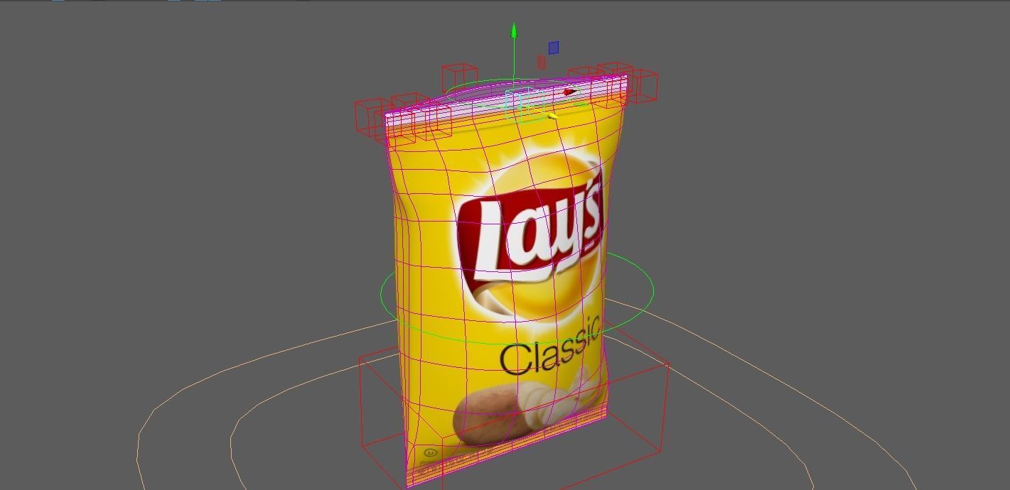 Lays snack pack  RIG chips pack Low-poly 3D model_5