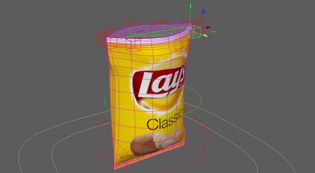 Lays snack pack  RIG chips pack Low-poly 3D model_7