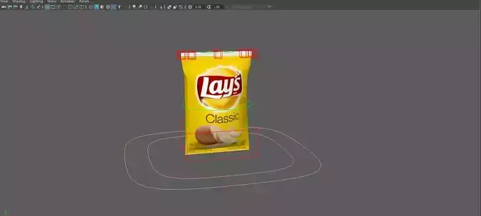 Lays snack pack  RIG chips pack Low-poly 3D model