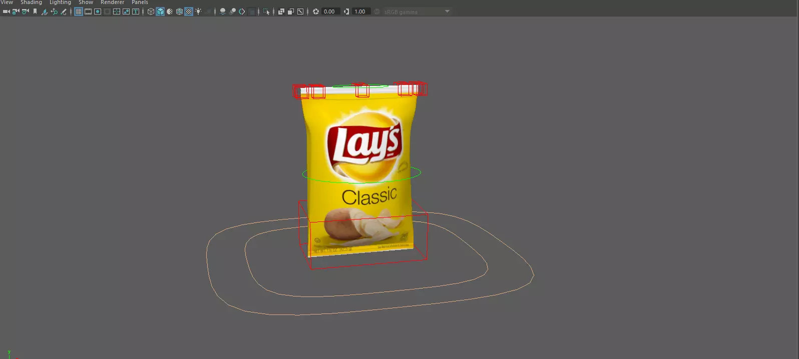 Lays snack pack  RIG chips pack Low-poly 3D model_0