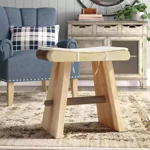 Natural teak Hilger Accent Stool