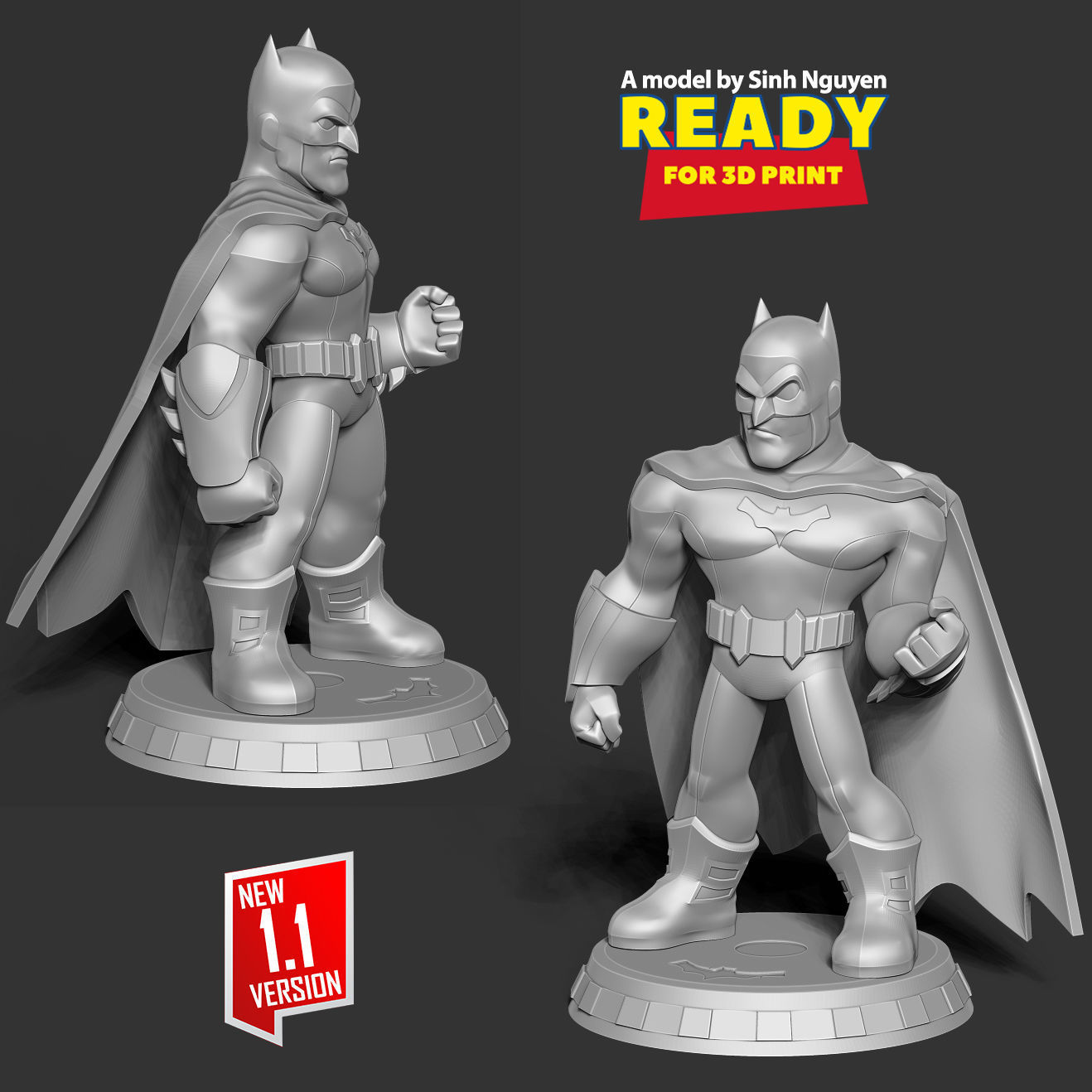 Batman Chibi 3D print model_3