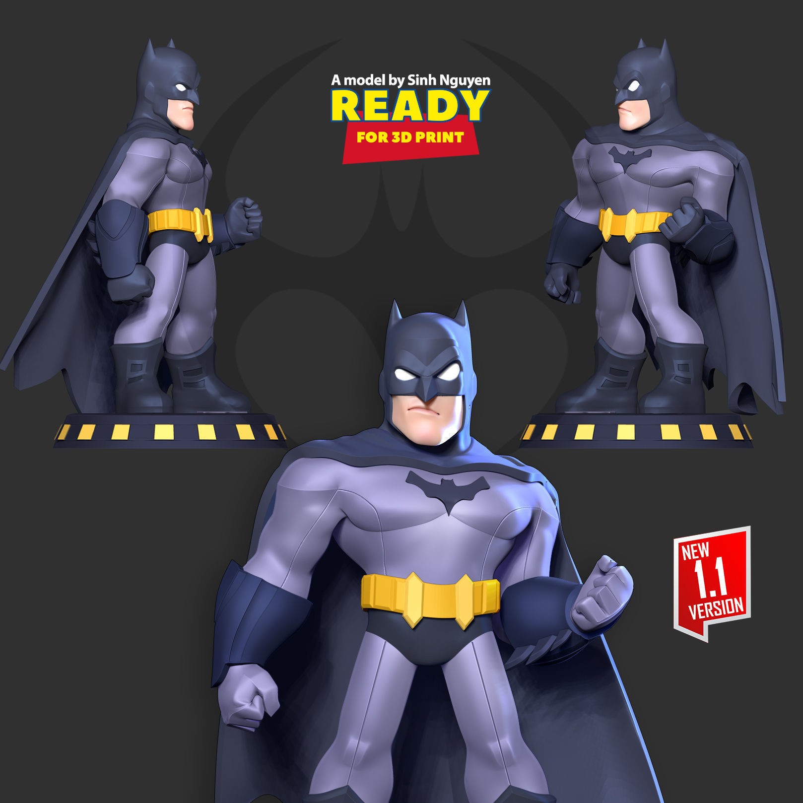 Batman Chibi 3D print model_4