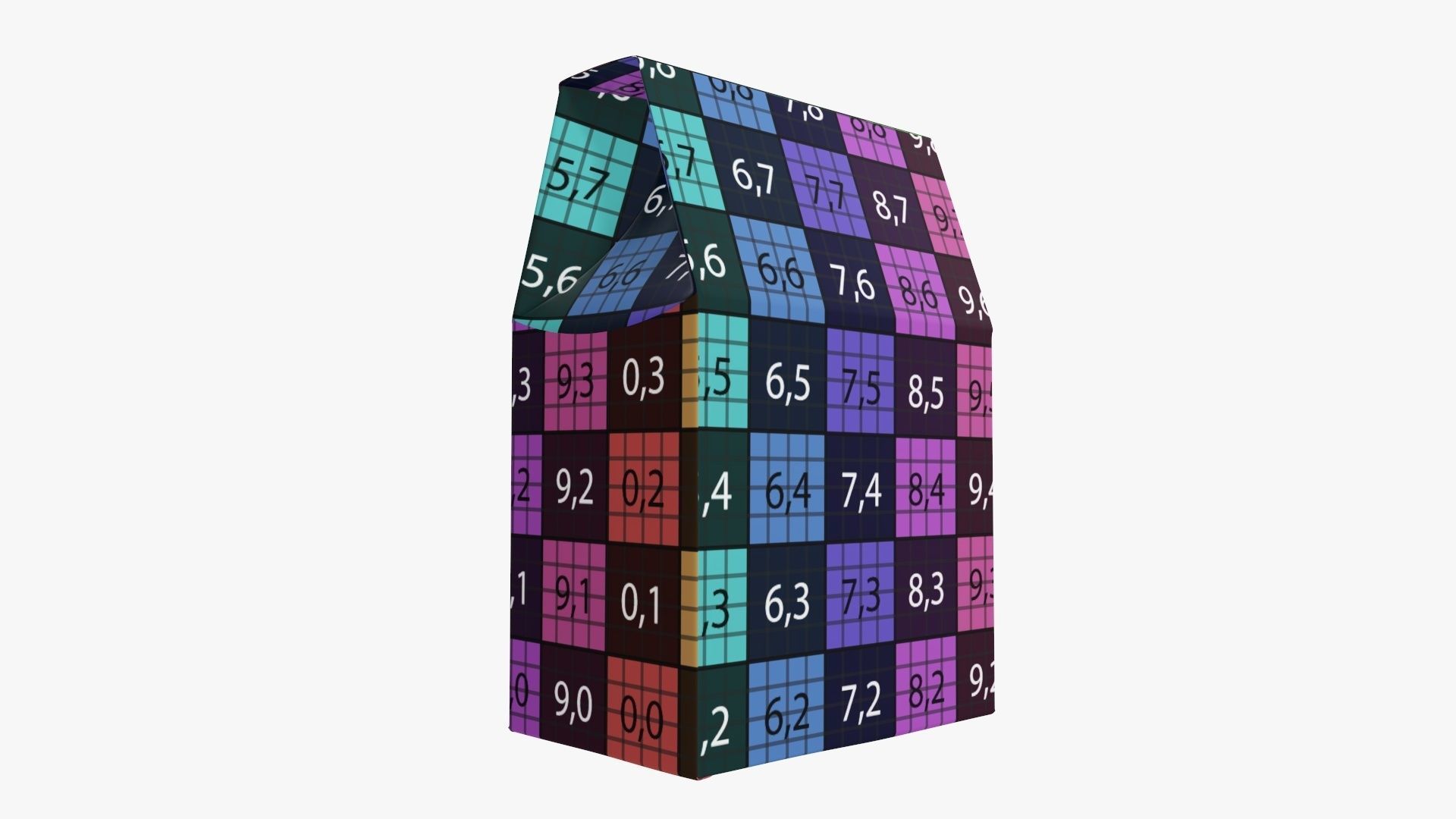 Cookie box regular cardboard 3D model_11