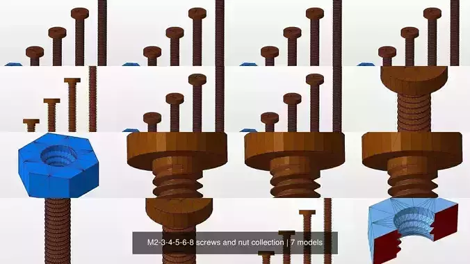 M2-3-4-5-6-8 screws and nut collection 