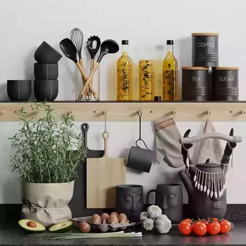 Decorative kitchen set 03 by Systemh11 3D model