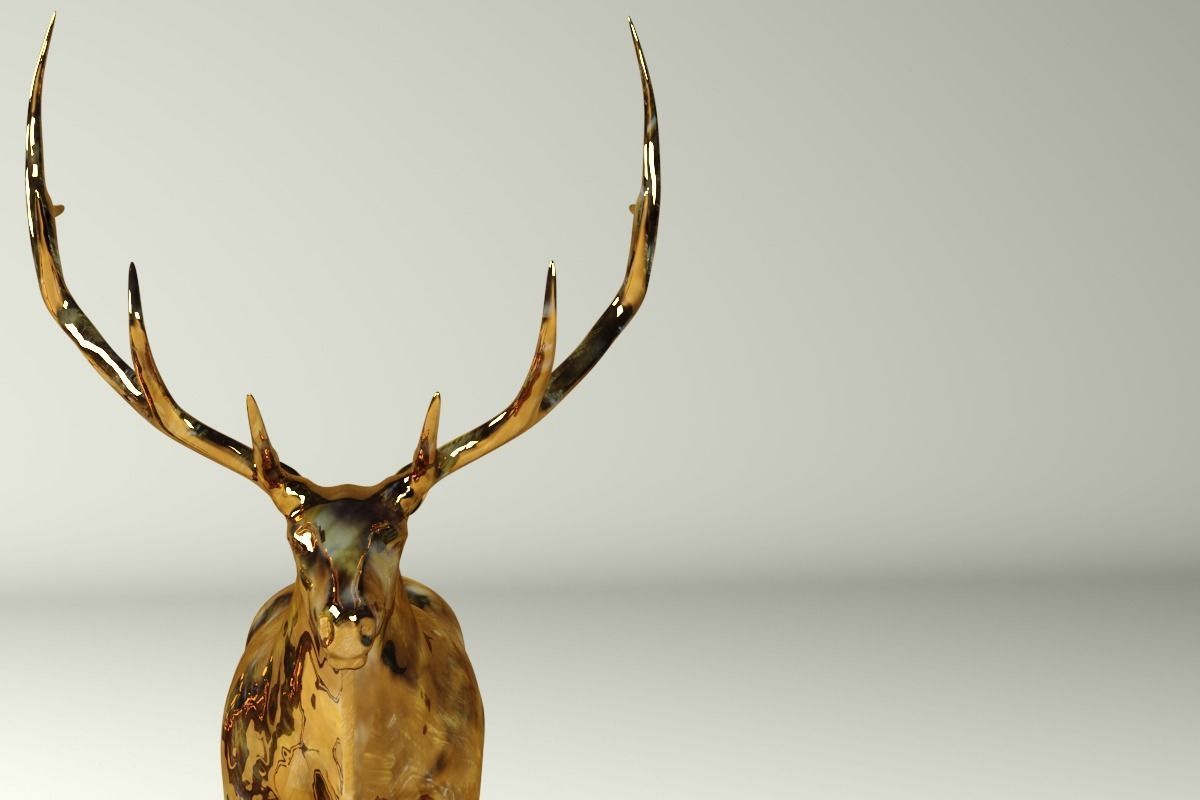 Deer-Elk Sculpture 3D model_2