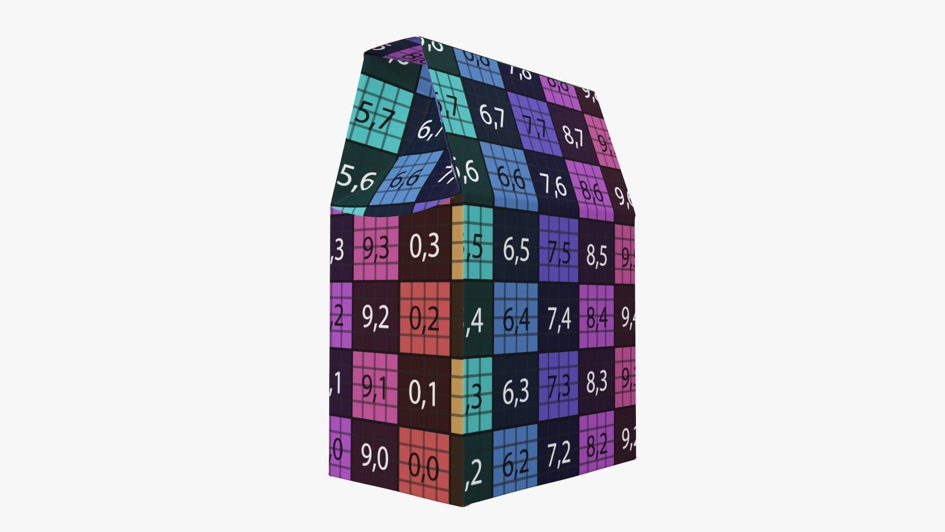 Cookie box regular cardboard brown 3D model_12