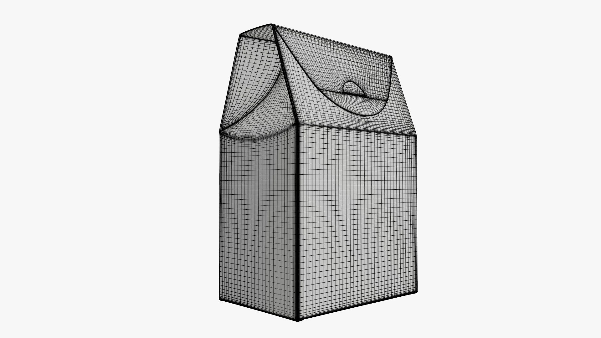 Cookie box regular cardboard brown 3D model_6