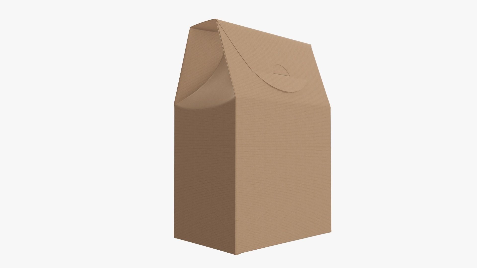 Cookie box regular cardboard brown 3D model_1