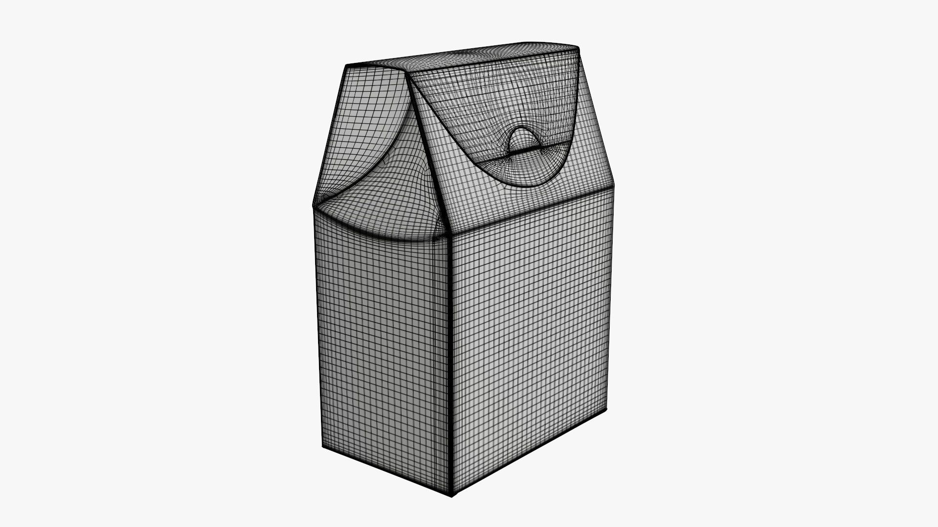 Cookie box regular cardboard brown 3D model_5