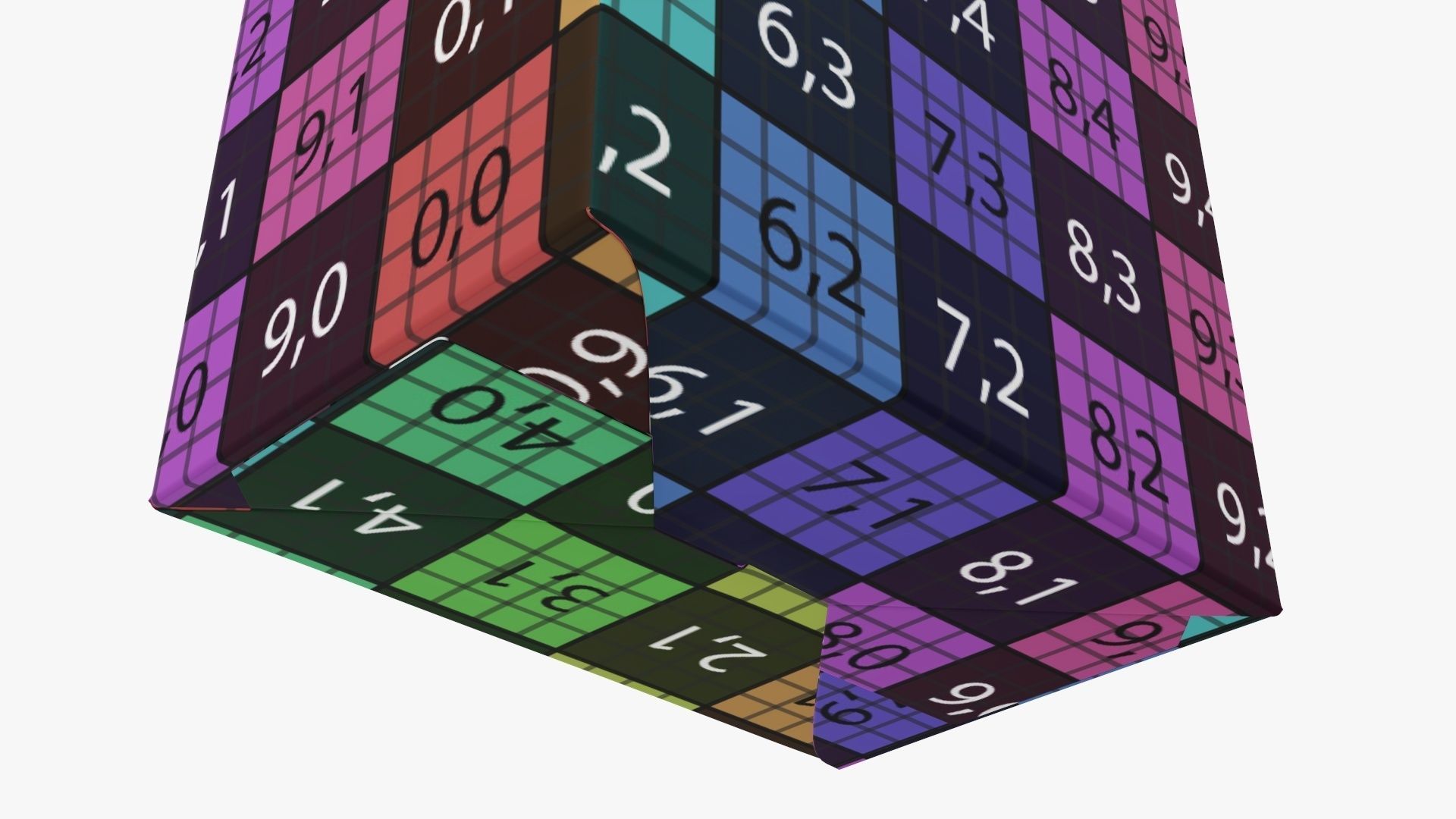 Cookie box regular cardboard brown 3D model_14