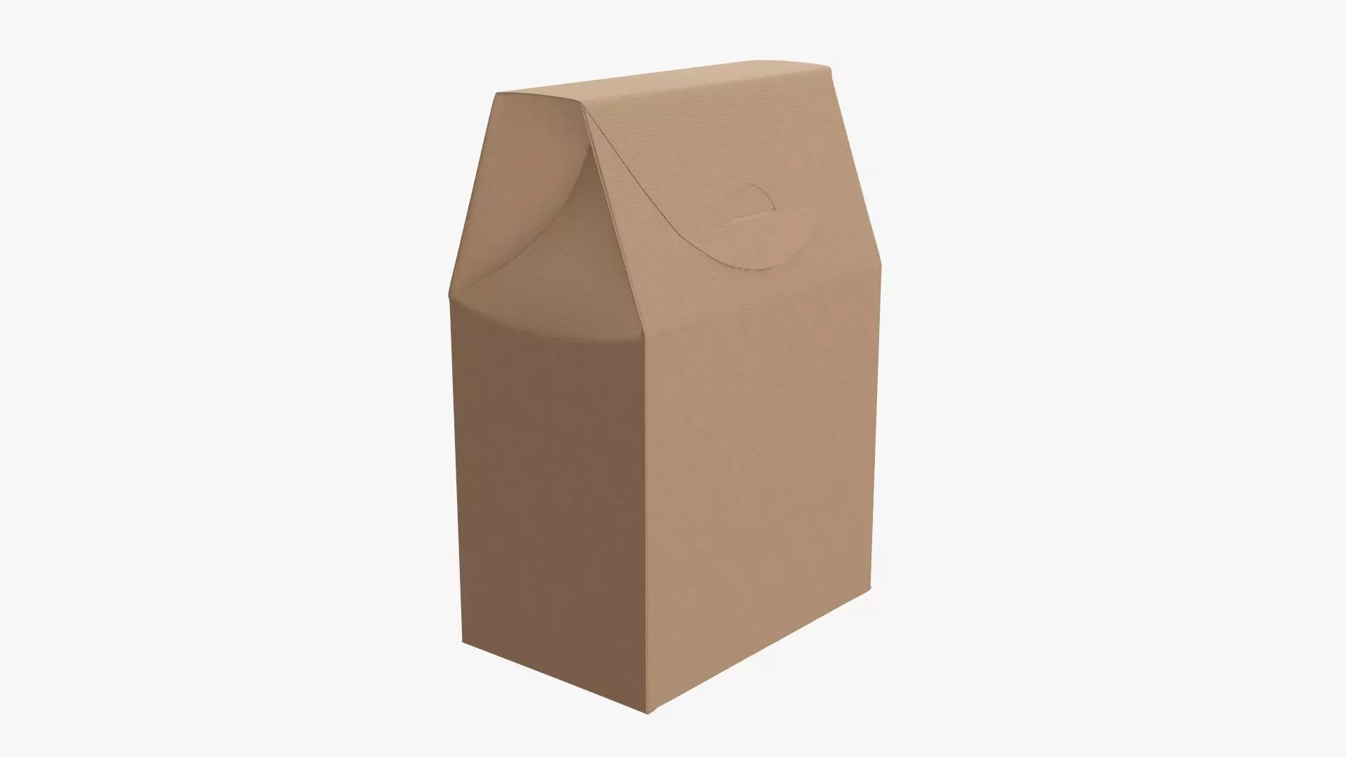 Cookie box regular cardboard brown 3D model_0
